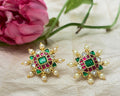 Jadau Square Stud Earrings