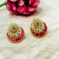 Round jadau Stud Earrings