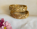 Carved Floral Kada Pair