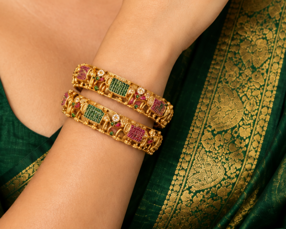 Multicolour Meenakari-Style Bangle Pair