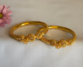 Slim Bangle Pair with Floral Clasp Detail