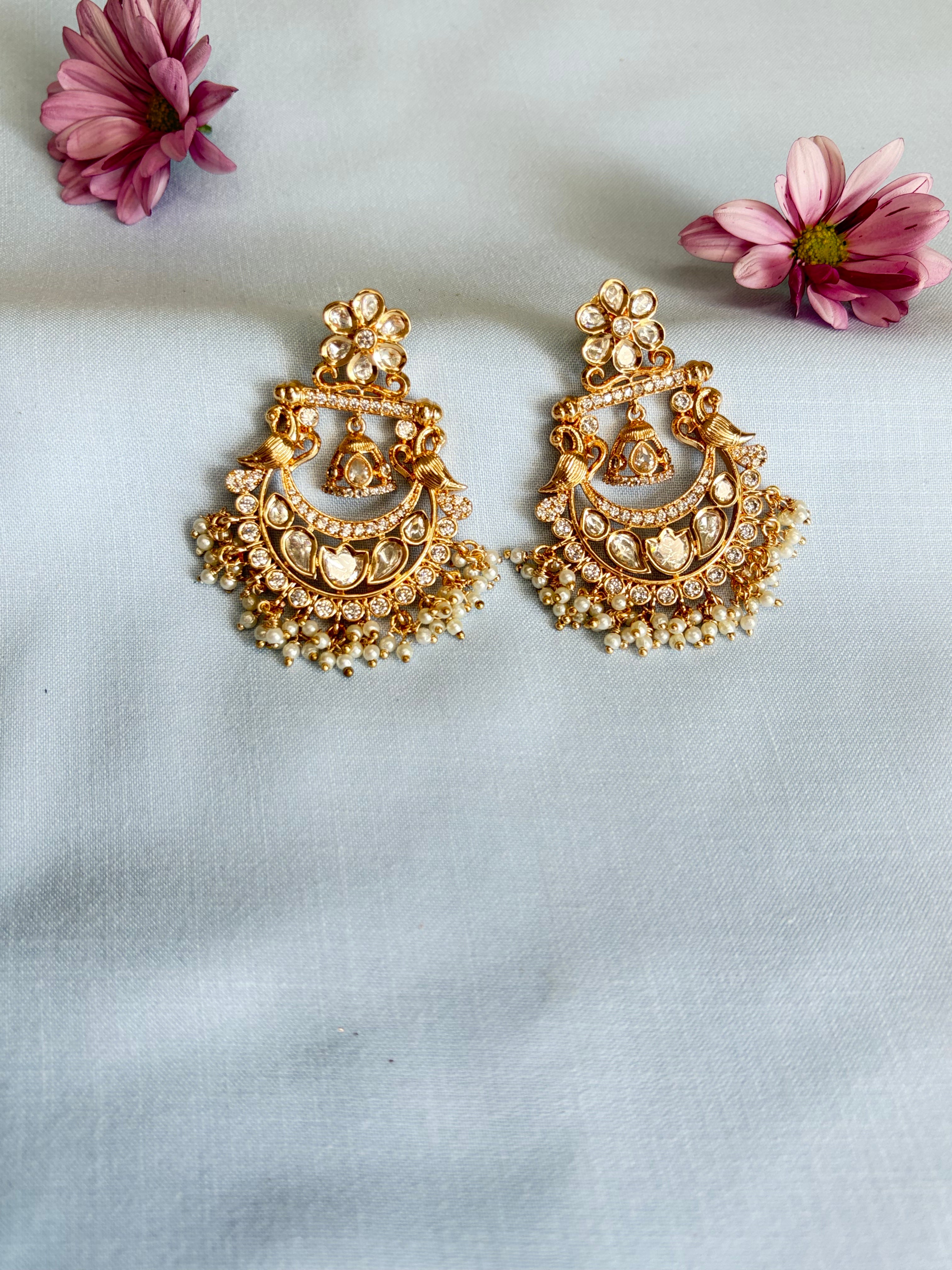 Kundan-Style Chandbali Earrings