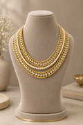 Traditional Multi-Layered Pearl and Kundan Necklace