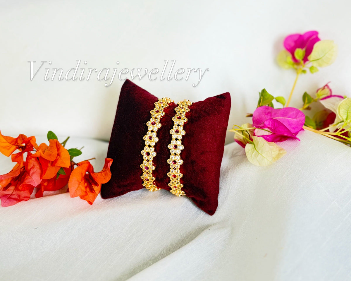 Floral Studded Bangles